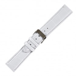 Λουράκι Δερμάτινο Αντιαλλεργικό 18mm Tzevelion T1260 Λευκό
