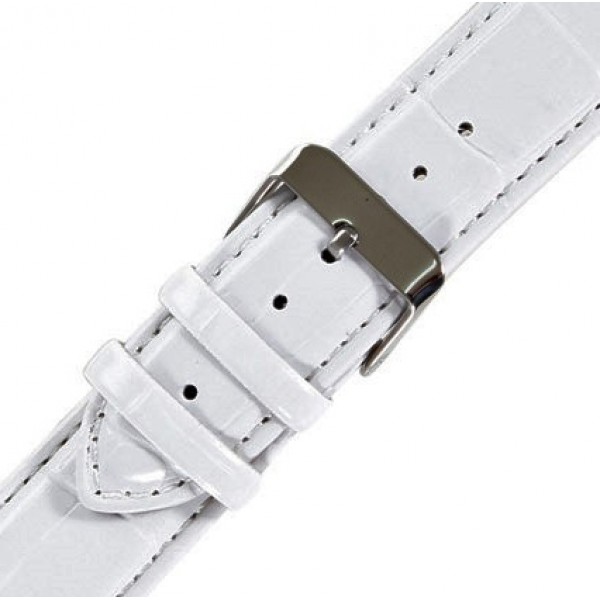 Λουράκι Δερμάτινο Αντιαλλεργικό 18mm Tzevelion T1260 Λευκό
