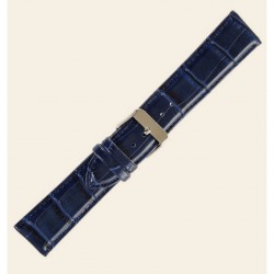 Λουράκι Δερμάτινο Αντιαλλεργικό 18mm Tzevelion T1260 Μπλε Σκούρο