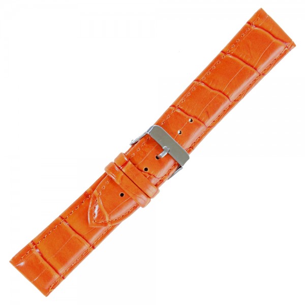 Λουράκι Δερμάτινο Αντιαλλεργικό 18mm Tzevelion T1260 Πορτοκαλί