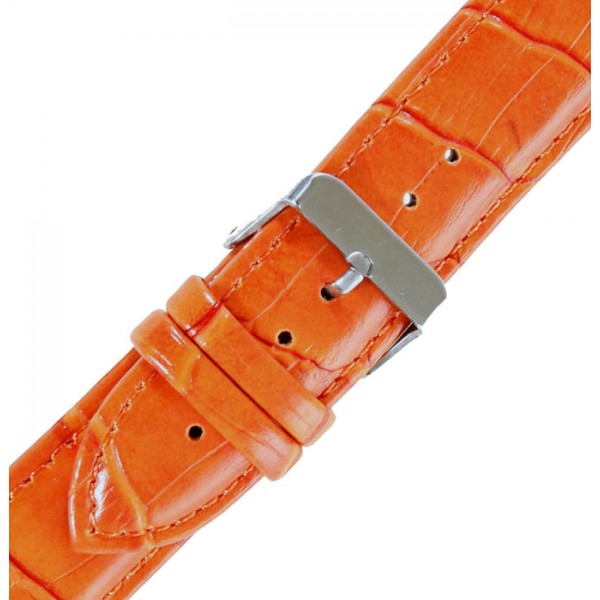 Λουράκι Δερμάτινο Αντιαλλεργικό 18mm Tzevelion T1260 Πορτοκαλί