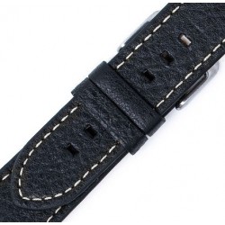 Λουράκι Δερμάτινο 0488 20 mm Μαύρο με Λευκό Γαζί Λουράκι Δερμάτινο 0488 20 mm Μαύρο με Λευκό Γαζί