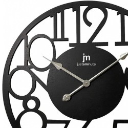 Ρολόι Τοίχου Justaminute 21537 Μαύρο Ανάγλυφο Ξύλο 60cm