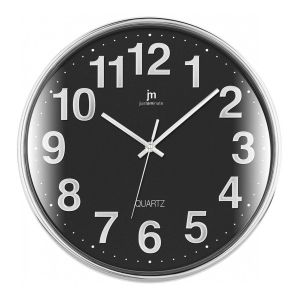 Ρολόι Τοίχου Justaminute 00816N Ασημί Πλαστικό 35.5cm