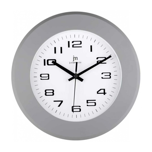 Ρολόι Τοίχου Justaminute 00836G Γκρί Πλαστικό 30cm