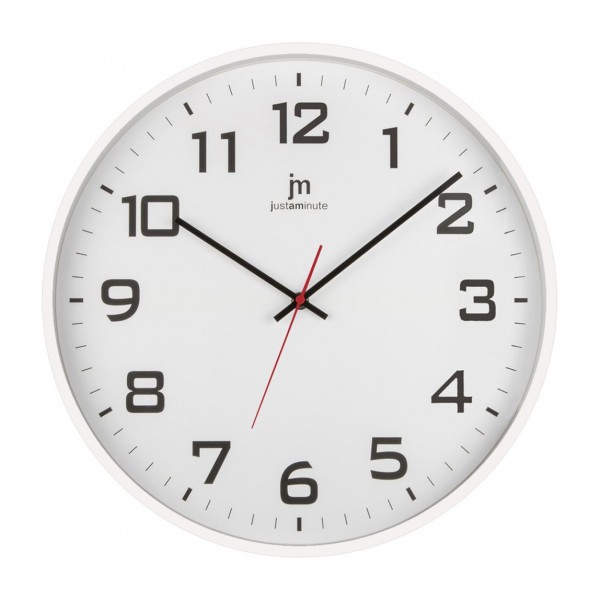 Ρολόι Τοίχου Justaminute 00880B Λευκό Πλαστικό 40cm