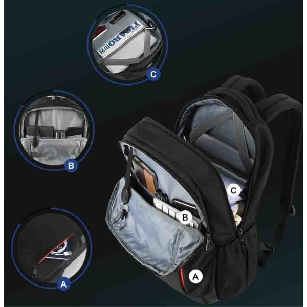 Backpack Σακίδιο Πλάτης Tigernu T-B3906 Μαύρο