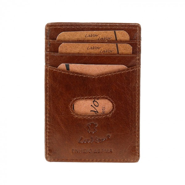 Δερμάτινη Καρτοθήκη Lavor 1-3772CG Κονιάκ