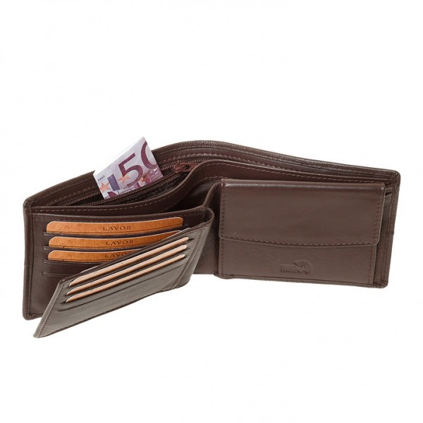 Ανδρικό Δερμάτινο Πορτοφόλι Lavor 1-5607 Καφέ Ανδρικό Δερμάτινο Πορτοφόλι Lavor 1-5607 Καφέ