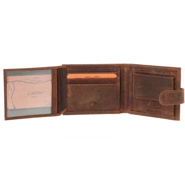 Ανδρικό Δερμάτινο Πορτοφόλι Lavor 1-2131 Καφέ