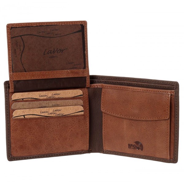 Ανδρικό Πορτοφόλι LAVOR 1-6065BR Καφέ Δερμάτινο