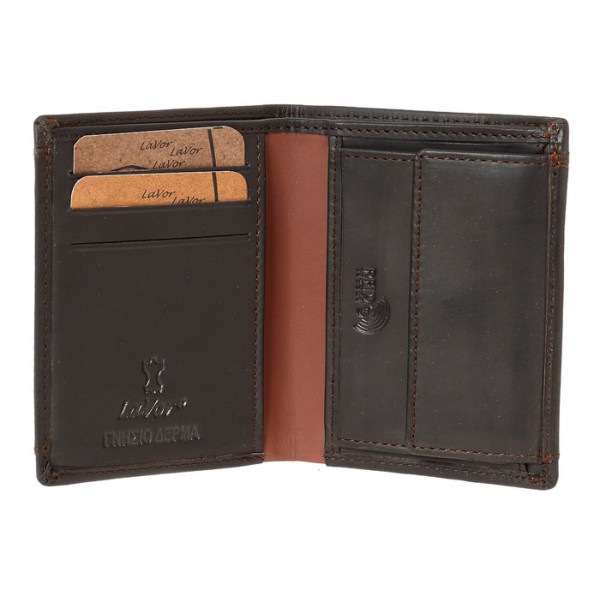 Ανδρικό Δερμάτινο Πορτοφόλι LAVOR 1-6091BRA Καφέ