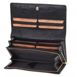 Γυναικείο Δερμάτινο Πορτοφόλι Lavor 1-6154BK Μαύρο