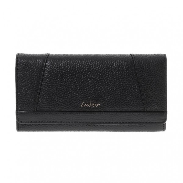 Γυναικείο Δερμάτινο Πορτοφόλι Lavor 1-6154BK Μαύρο