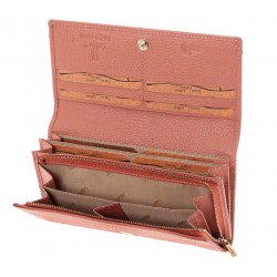 Γυναικείο Δερμάτινο Πορτοφόλι Lavor 1-6154PN Ροζ