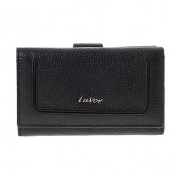 Γυναικείο Δερμάτινο Πορτοφόλι Lavor 1-6158BK Μαύρο