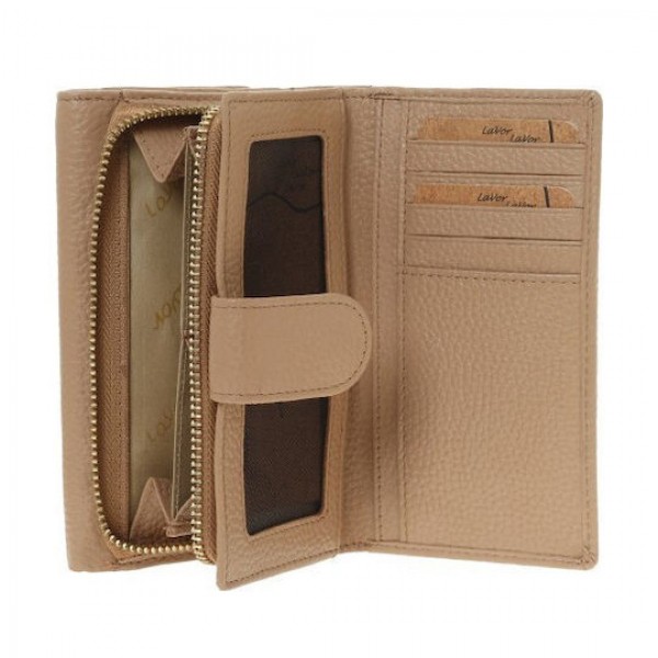Γυναικείο Δερμάτινο Πορτοφόλι Lavor 1-6158HN Μπεζ