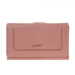 Γυναικείο Δερμάτινο Πορτοφόλι Lavor 1-6158PN Ροζ