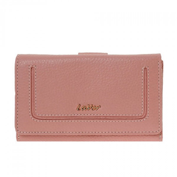 Γυναικείο Δερμάτινο Πορτοφόλι Lavor 1-6158PN Ροζ