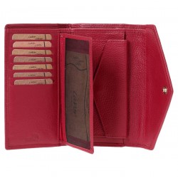 Γυναικείο Δερμάτινο Πορτοφόλι LAVOR 1-6072RD Κόκκινο