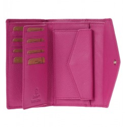 Γυναικείο Δερμάτινο Πορτοφόλι LAVOR 1-6072FC Ρόδι