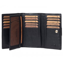 Γυναικείο Δερμάτινο Πορτοφόλι LAVOR 1-6073BK Μαύρο