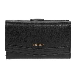 Γυναικείο Δερμάτινο Πορτοφόλι LAVOR 1-6019BK Μαύρο