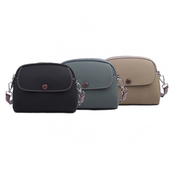 Δερμάτινη Γυναικεία Τσάντα Ώμου / Χιαστί Lavor 1-804GR Γκρι