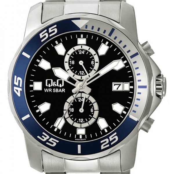 Ρολόι Χειρός Q&Q A42A-001PY Πολλαπλών ενδείξεων