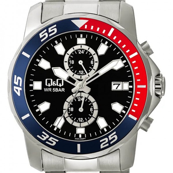 Ρολόι Χειρός Q&Q A42A-002PY Πολλαπλών ενδείξεων