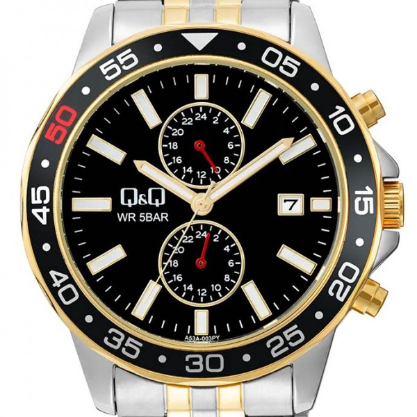 Ρολόι Χειρός Q&Q A53A-003PY Πολλαπλών ενδείξεων