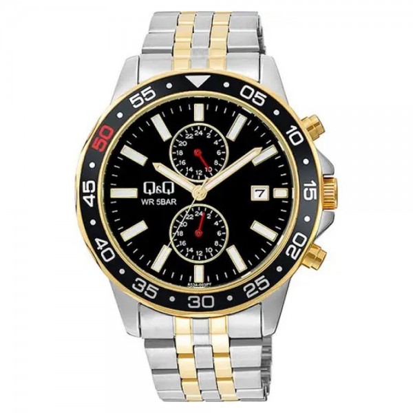 Ρολόι Χειρός Q&Q A53A-003PY Πολλαπλών ενδείξεων