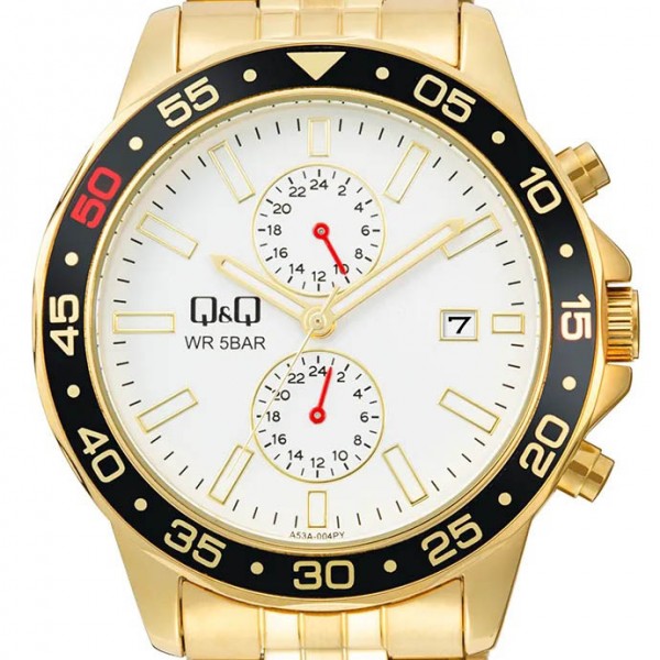 Ρολόι Χειρός Q&Q A53A-004PY Πολλαπλών ενδείξεων