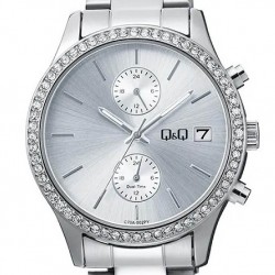 Ρολόι Χειρός Q&Q C70A-002PY Πολλαπλών Ενδείξεων