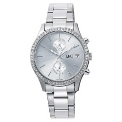 Ρολόι Χειρός Q&Q C70A-002PY Πολλαπλών Ενδείξεων