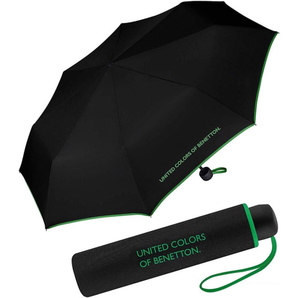 Benetton 56201 Μαύρη Χειροκίνητη Ομπρέλα Βροχής