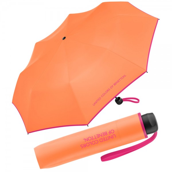 Benetton 56312 Πορτοκαλί Χειροκίνητη Ομπρέλα Βροχής