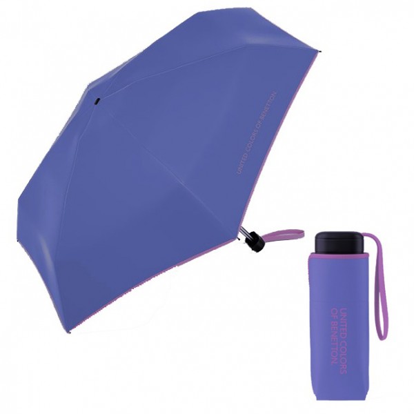 Benetton 56515 Μωβ Super Mini Χειροκίνητη Ομπρέλα Βροχής