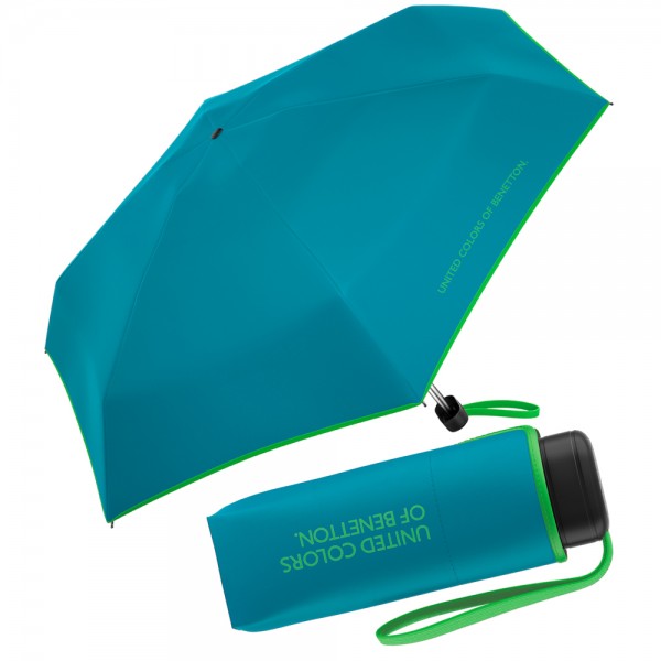 Benetton 56523 Γαλαζοπράσινη Super Mini Χειροκίνητη Ομπρέλα Βροχής