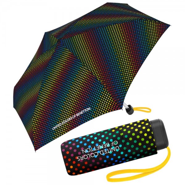 Benetton 59065 Μαύρη Super Mini Χειροκίνητη Ομπρέλα Βροχής