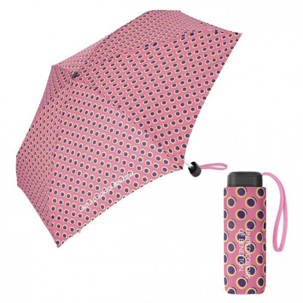 Benetton 59069 Ροζ Super Mini Χειροκίνητη Ομπρέλα Βροχής