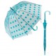 Happy Rain 40995 Αυτόματη Ομπρέλα Μπαστούνι Διαφανής με Μπλε Πουάν