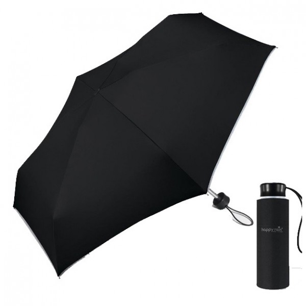 Happy Rain 43367  Mini Χειροκίνητη Ομπρέλα Βροχής Μαύρη