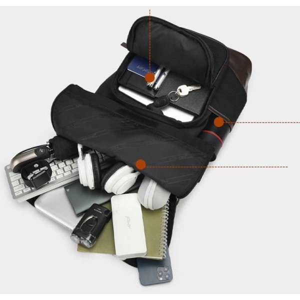 Backpack Σακίδιο Πλάτης Tigernu T-B9009 15.6" Μαύρο 