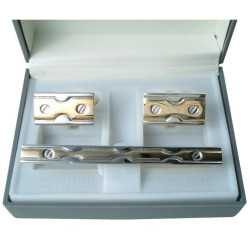 Ανδρικό Σετ Δώρου Μανικετόκουμπα + Κλιπ Γραβάτας TIE01-04