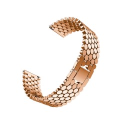 Μπρασελέ Ατσάλινο B020122PN 22mm κατάλληλο για Smartwatch Ροζ Χρυσό