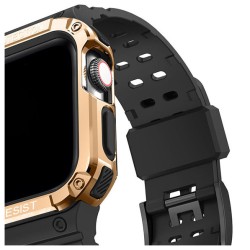 Λουράκι Θήκη για Smartwacth τύπου Apple Πλαστικό PU 8862BKRG 42/44/45mm Μαύρο/Ροζ Χρυσό